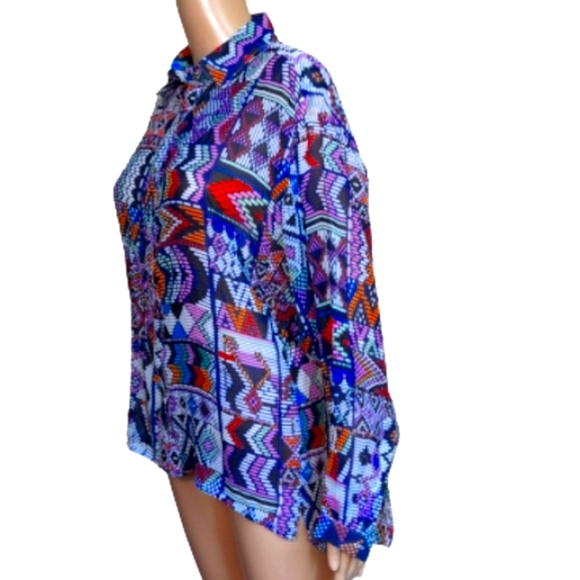 Mara Hoffman Button Down Silk Cutout Blouse Small - Picture 8 of 10